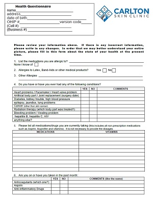 Surgical Questionaires